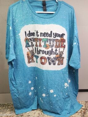 Turquoise Graphic Kids Tee - "I Don't Need Your Attitude"